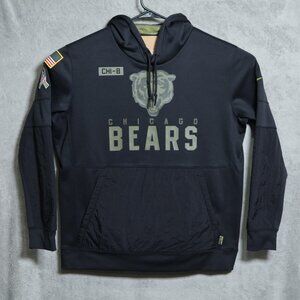 Chicago Bears Hoodie Mens XL Black NFL Football Salute To Service Nike Dri Fit